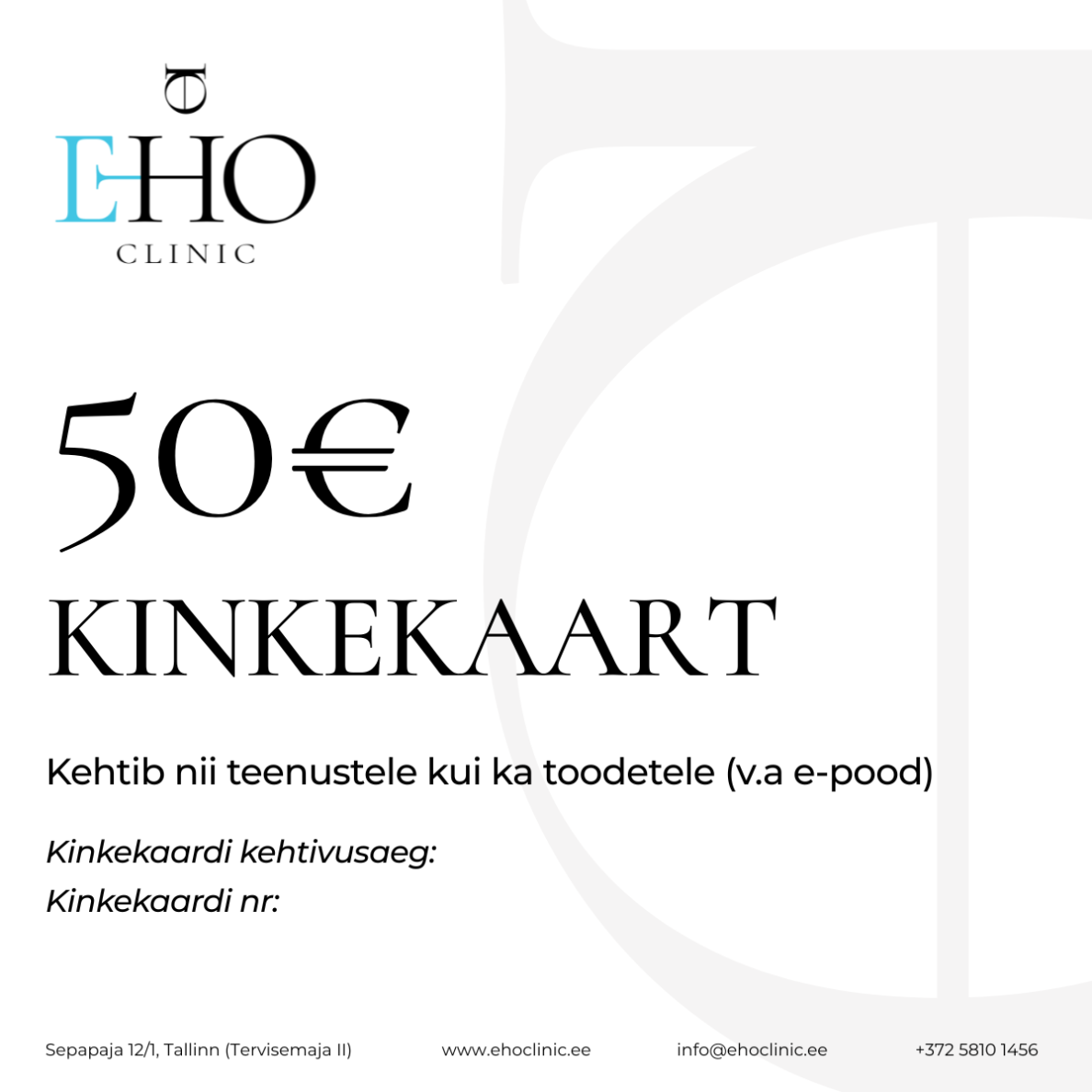 DIGITAALNE KINKEKAART 50 €