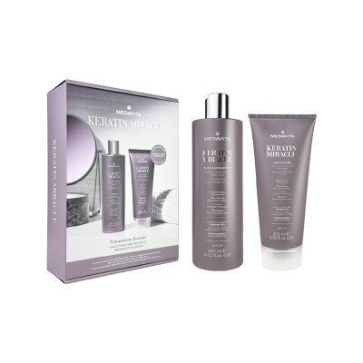 MEDAVITA KERATIN MIRACLE KIT SHAMPOO 400ml + MASK 200ml / Komplekt Keratin Miracle KIT šampoon 400ml + mask 200ml